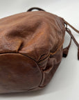 Lucky Brown Italian Leather Shoulder Bag