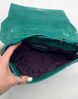 Furla Smeraldo Green Leather & Suede Crossbody Bag