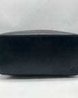 Loeffler Randall Black Leather Pom-Pom Drawstring Tote Bag