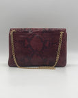 Michael Kors Red Snake-Embossed Leather Shoulder Bag