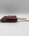 Michael Kors Red Snake-Embossed Leather Shoulder Bag