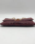 Michael Kors Red Snake-Embossed Leather Shoulder Bag