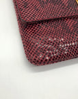 Michael Kors Red Snake-Embossed Leather Shoulder Bag