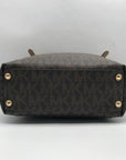 Michael Kors Signature Brown Coated Canvas Jet Set East West Tote Bag