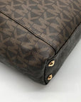 Michael Kors Signature Brown Coated Canvas Jet Set East West Tote Bag