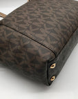 Michael Kors Signature Brown Coated Canvas Jet Set East West Tote Bag