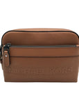 Michael Kors Luggage Brown Pebbled Leather Hudson Utility Crossbody Bag