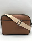 Michael Kors Luggage Brown Pebbled Leather Hudson Utility Crossbody Bag