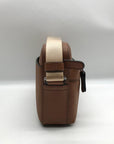 Michael Kors Luggage Brown Pebbled Leather Hudson Utility Crossbody Bag