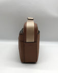Michael Kors Luggage Brown Pebbled Leather Hudson Utility Crossbody Bag