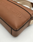 Michael Kors Luggage Brown Pebbled Leather Hudson Utility Crossbody Bag