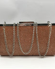 Nina Rose Gold Crystal Frame Clutch