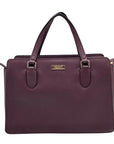 Kate Spade Dark Purple Saffiano Leather Reese Laurel Way Satchel bag