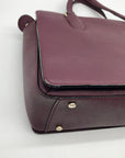 Kate Spade Dark Purple Saffiano Leather Reese Laurel Way Satchel bag