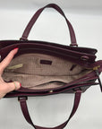 Kate Spade Dark Purple Saffiano Leather Reese Laurel Way Satchel bag
