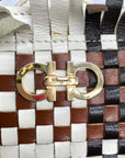 Salvatore Ferragamo Multicolor Woven Leather Gancini Shoulder Bag
