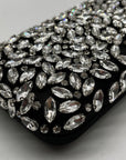 I.N.C. International Concepts Black East West Embellished Minaudiere Convertible Clutch
