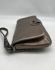 Coach Metallic Bronze Leather Wristlet Clutch