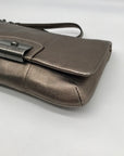 Coach Metallic Bronze Leather Wristlet Clutch