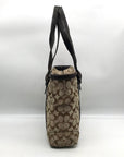 Coach Beige & Brown Canvas Hampton Tote Bag F12645