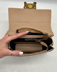 Lukadi Tan Faux Leather Crossbody Bag