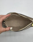 Kate Spade Beige And Brown Pebbled Leather Convertible Husdson Shoulder Bag