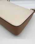 Kate Spade Beige And Brown Pebbled Leather Convertible Husdson Shoulder Bag