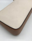 Kate Spade Beige And Brown Pebbled Leather Convertible Husdson Shoulder Bag