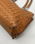 Cole Haan Camel Woven Leather Satchel Bag