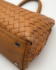 Cole Haan Camel Woven Leather Satchel Bag