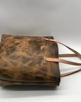 KMM & Co Multi-toned Brown Crazy Horse Leather Tote Bag