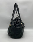 Michael Kors Black Leather Gold Accent Shoulder Bag