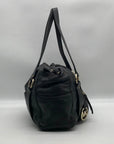 Michael Kors Black Leather Gold Accent Shoulder Bag