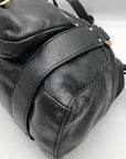 Michael Kors Black Leather Gold Accent Shoulder Bag
