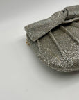 MMS Brands Silver Beaded Clutch Bag