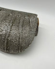 MMS Brands Silver Beaded Clutch Bag