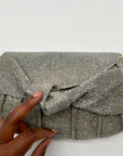 MMS Brands Silver Beaded Clutch Bag