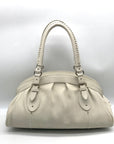 Christian Dior Off-White Vintage Leather Satchel Frame Bag