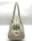 Christian Dior Off-White Vintage Leather Satchel Frame Bag