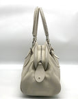 Christian Dior Off-White Vintage Leather Satchel Frame Bag