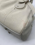 Christian Dior Off-White Vintage Leather Satchel Frame Bag