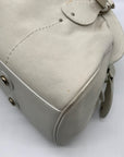 Christian Dior Off-White Vintage Leather Satchel Frame Bag