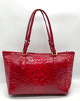 Brahmin Regal Red Mebourne Croc Embossed Asher Tote