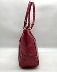 Brahmin Regal Red Mebourne Croc Embossed Asher Tote