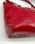 Brahmin Regal Red Mebourne Croc Embossed Asher Tote