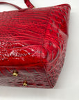 Brahmin Regal Red Mebourne Croc Embossed Asher Tote