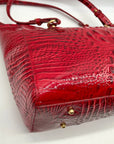 Brahmin Regal Red Mebourne Croc Embossed Asher Tote