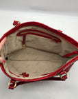 Brahmin Regal Red Mebourne Croc Embossed Asher Tote