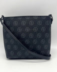 Adrenne Vittadini Black Coated Canvas Shoulder Bag