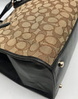 Coach Brown Monogram Jacquard Canvas Crosby Carryall Satchel